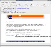 Veja que e-mail tosco. Não é do Itaú, veja o link na imagem.